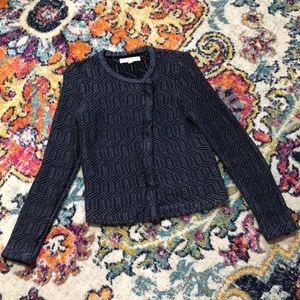 🎈Ann Taylor Loft Navy Asymmetric Zipper Blazer